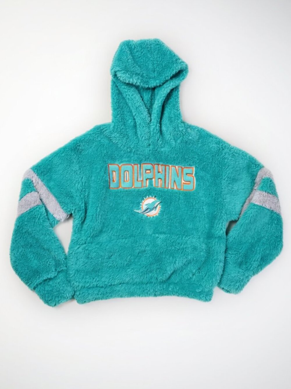 Miami Dolphins Girls Youth Huddle Up Sherpa Hoodie Aqua Size M 10/12 🐬